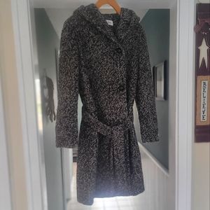 Calvin Klein grey wool knee length jacket grey size 4